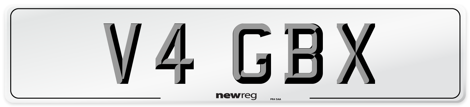 V4 GBX Front Number Plate