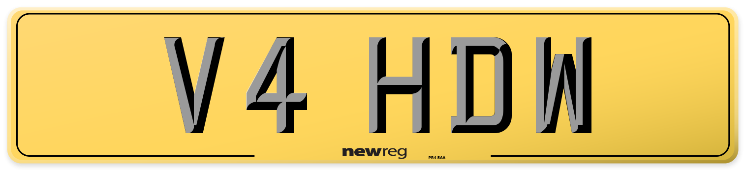 V4 HDW Rear Number Plate