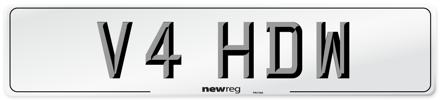 V4 HDW Front Number Plate