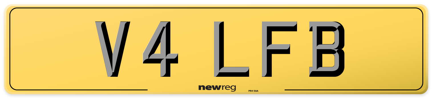 V4 LFB Rear Number Plate