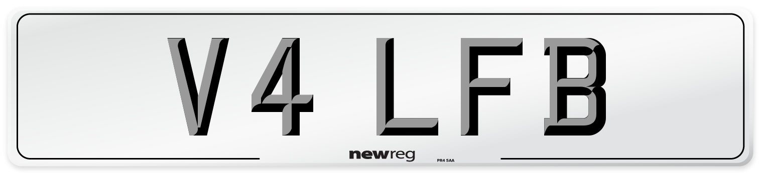 V4 LFB Front Number Plate