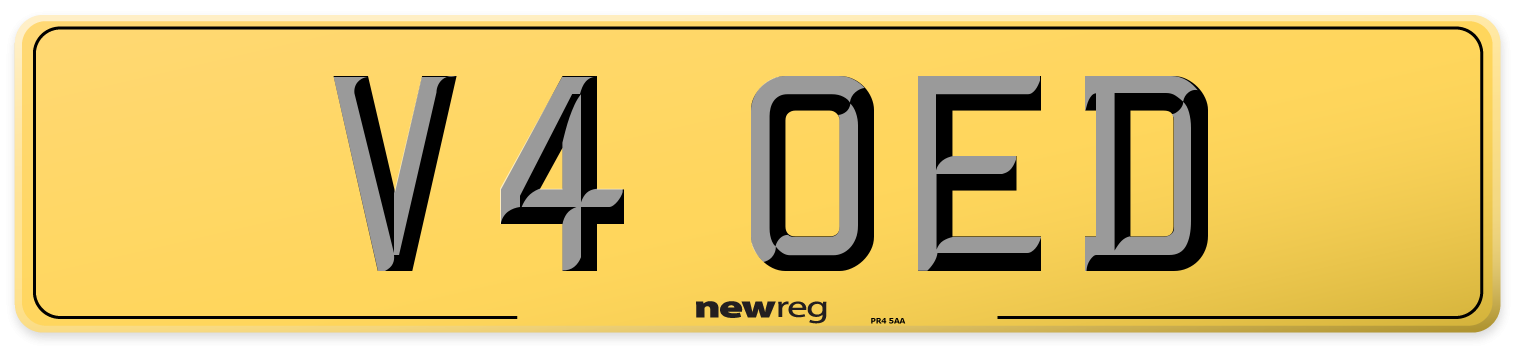 V4 OED Rear Number Plate