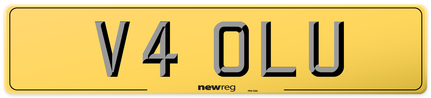 V4 OLU Rear Number Plate