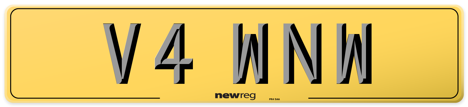 V4 WNW Rear Number Plate