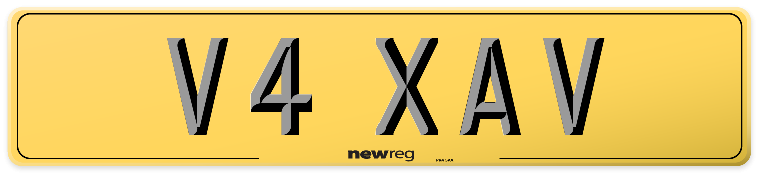 V4 XAV Rear Number Plate