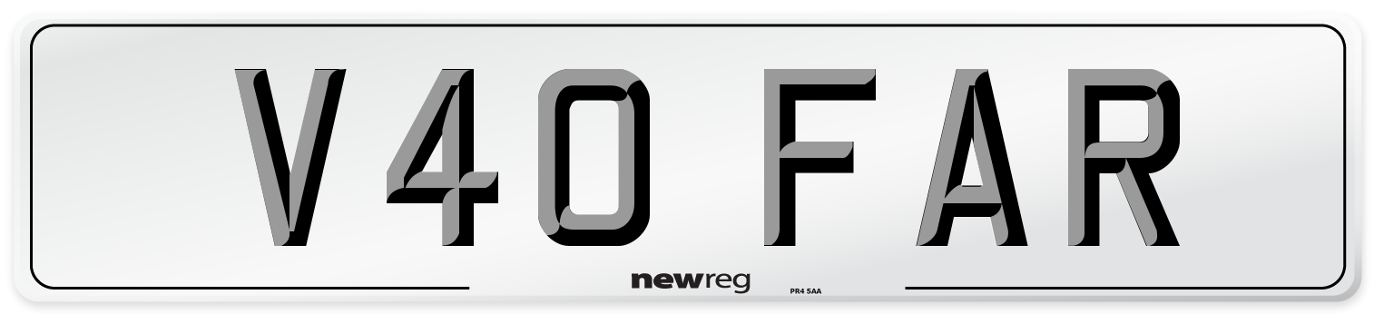 V40 FAR Front Number Plate
