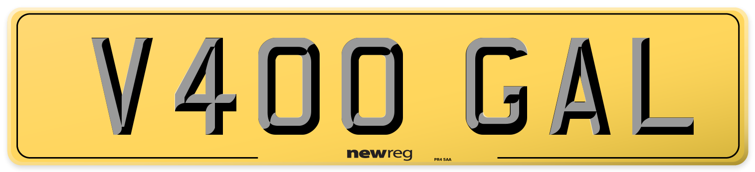 V400 GAL Rear Number Plate
