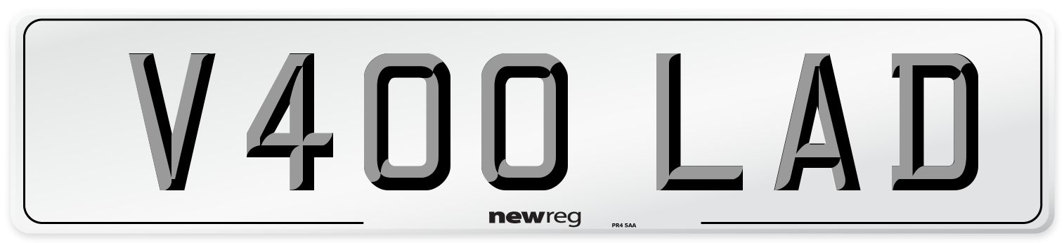 V400 LAD Front Number Plate