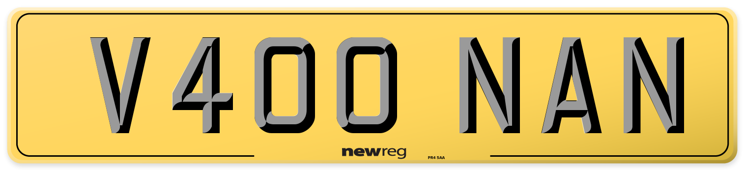 V400 NAN Rear Number Plate