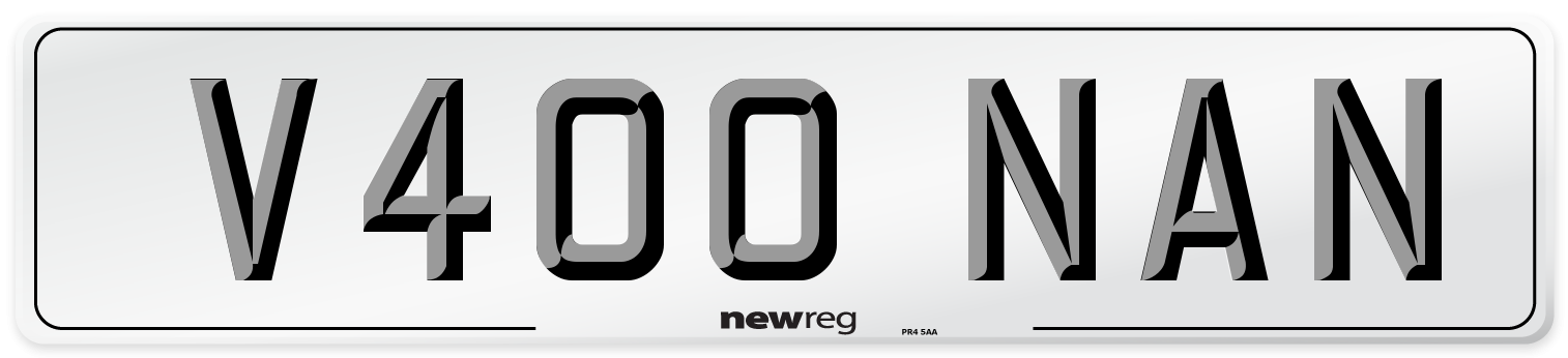 V400 NAN Front Number Plate