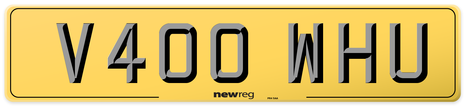 V400 WHU Rear Number Plate