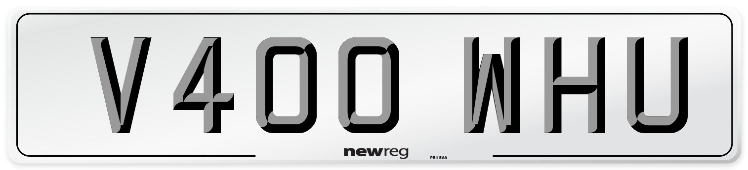 V400 WHU Front Number Plate
