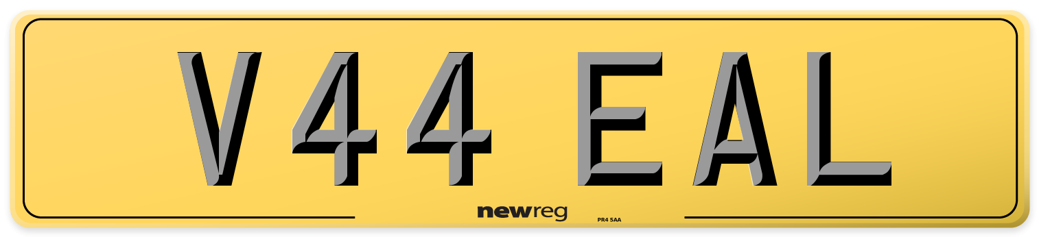V44 EAL Rear Number Plate