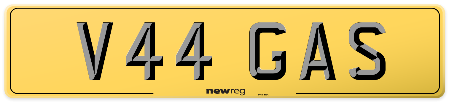 V44 GAS Rear Number Plate