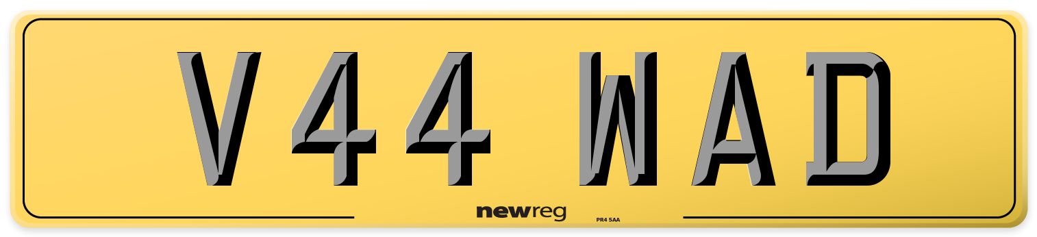 V44 WAD Rear Number Plate