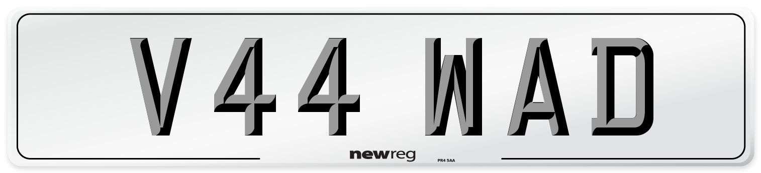 V44 WAD Front Number Plate