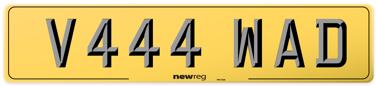V444 WAD Rear Number Plate