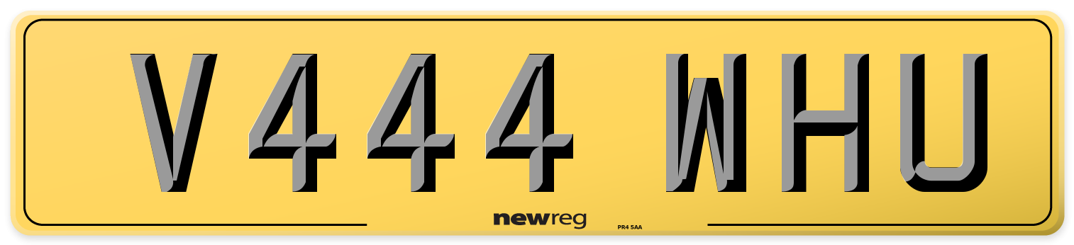 V444 WHU Rear Number Plate