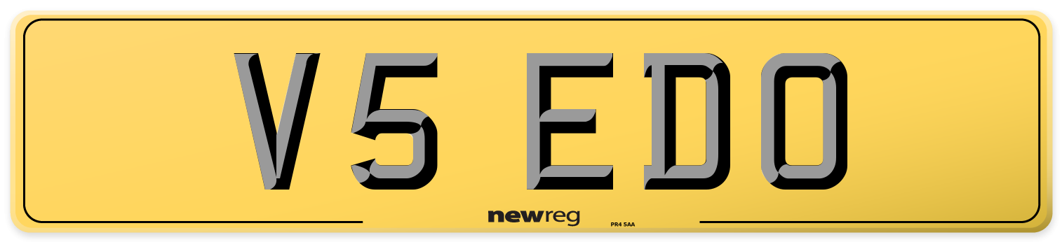 V5 EDO Rear Number Plate
