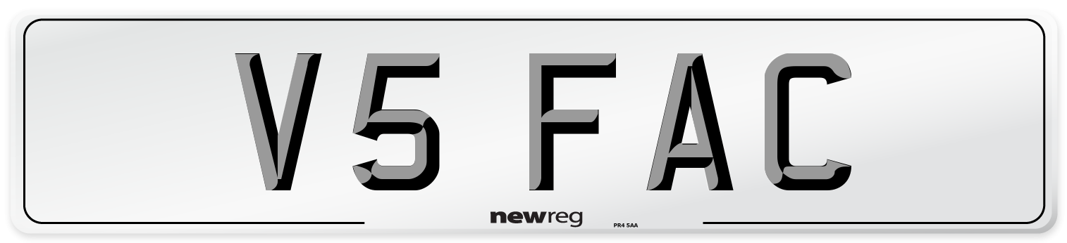 V5 FAC Front Number Plate