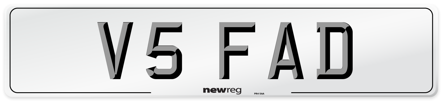 V5 FAD Front Number Plate