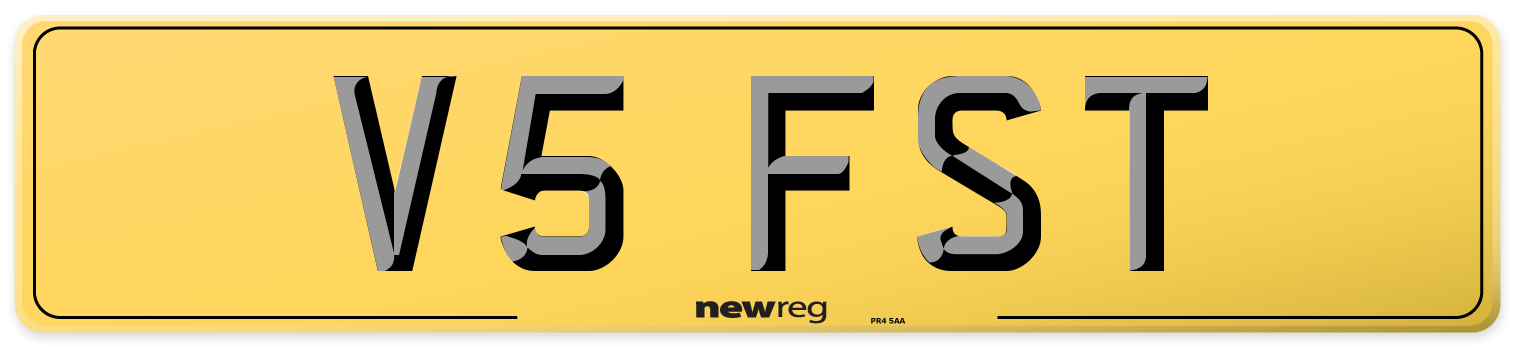 V5 FST Rear Number Plate