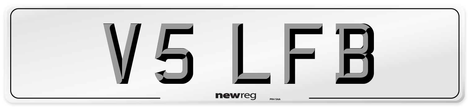 V5 LFB Front Number Plate