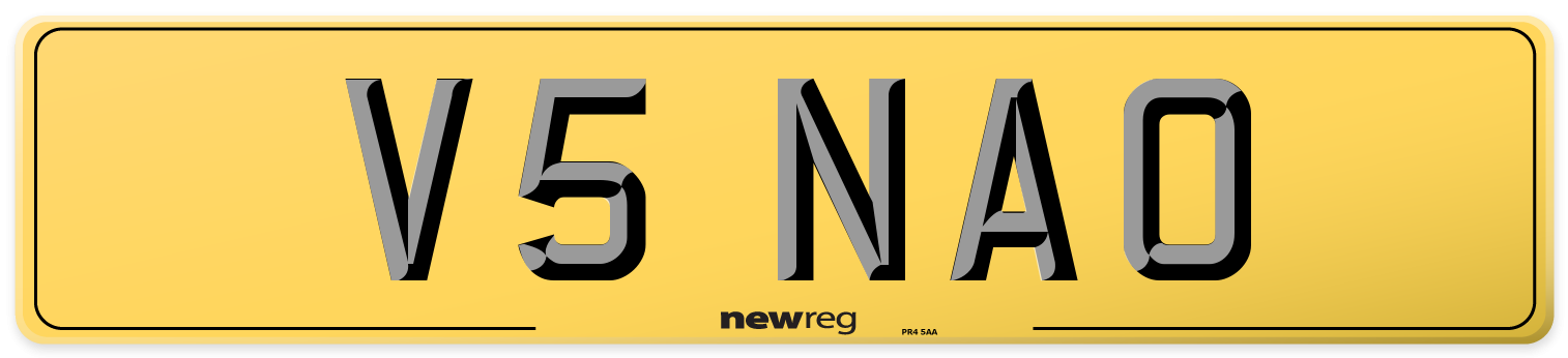 V5 NAO Rear Number Plate