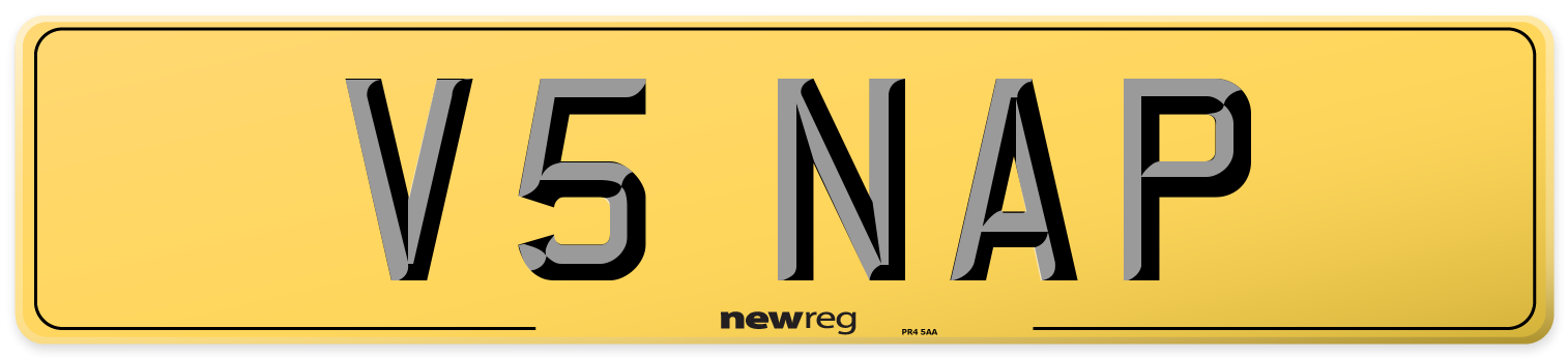 V5 NAP Rear Number Plate
