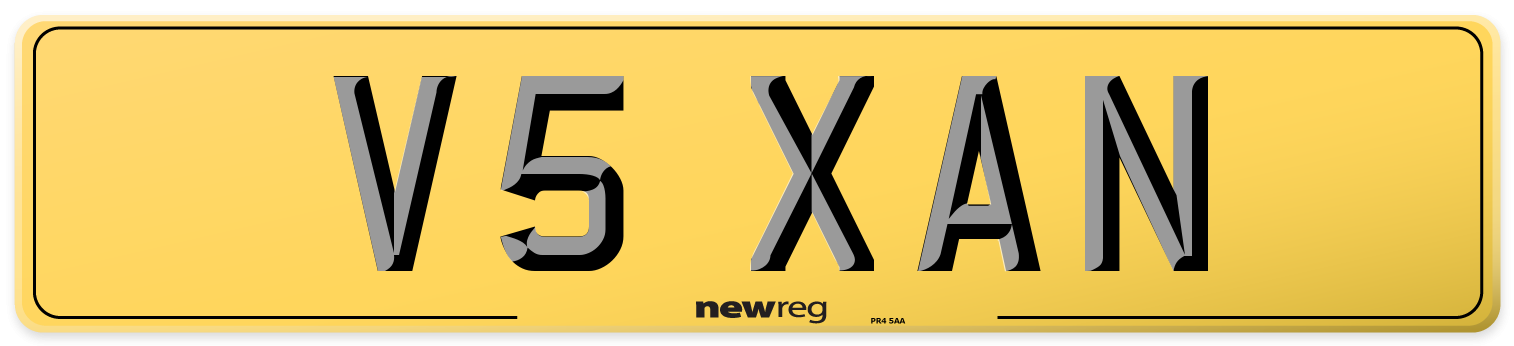 V5 XAN Rear Number Plate