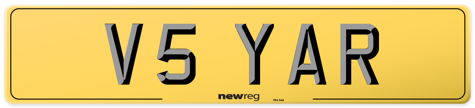 V5 YAR Rear Number Plate