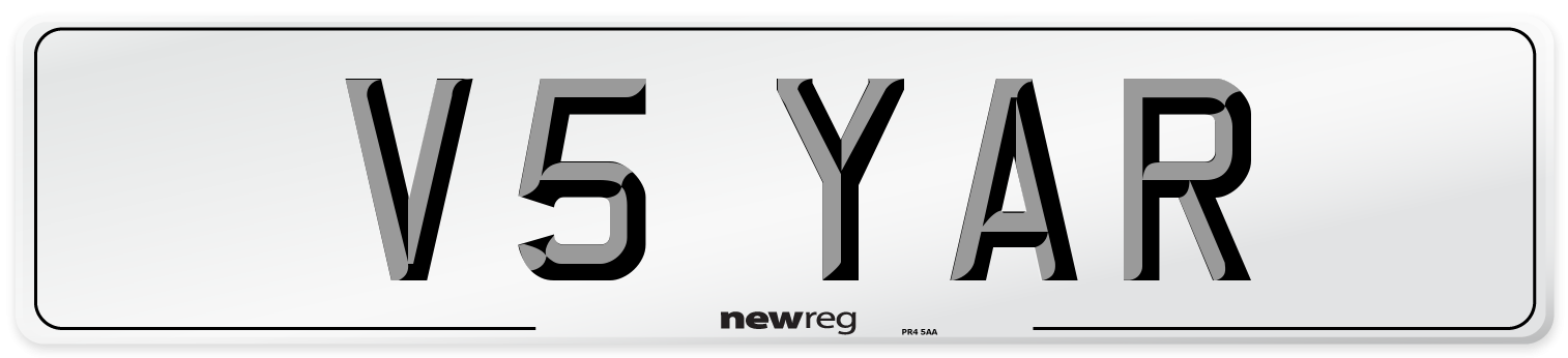 V5 YAR Front Number Plate