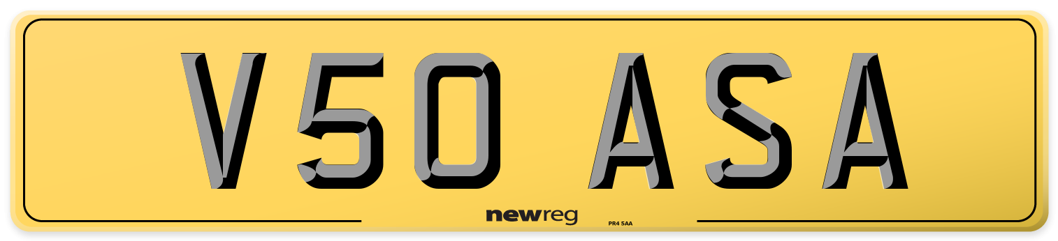 V50 ASA Rear Number Plate