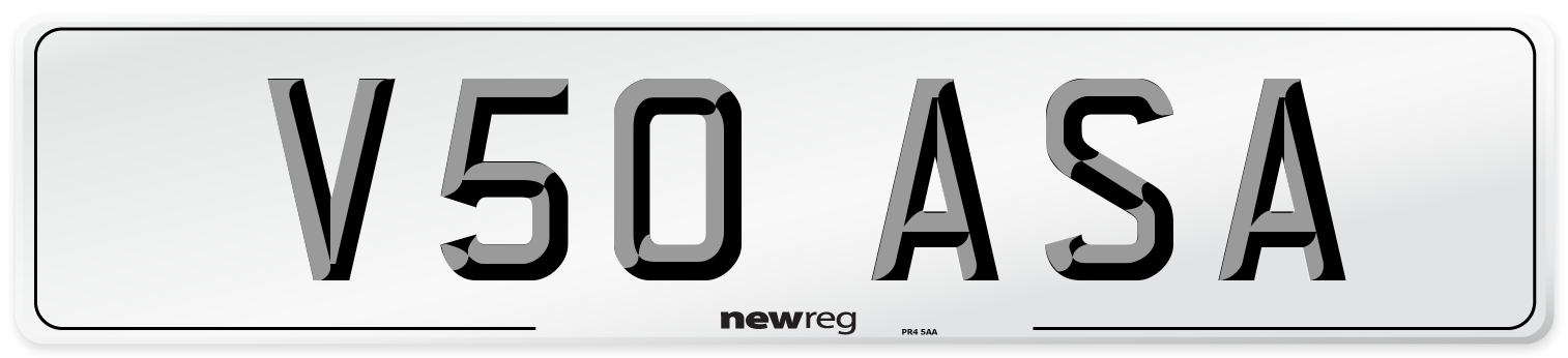 V50 ASA Front Number Plate