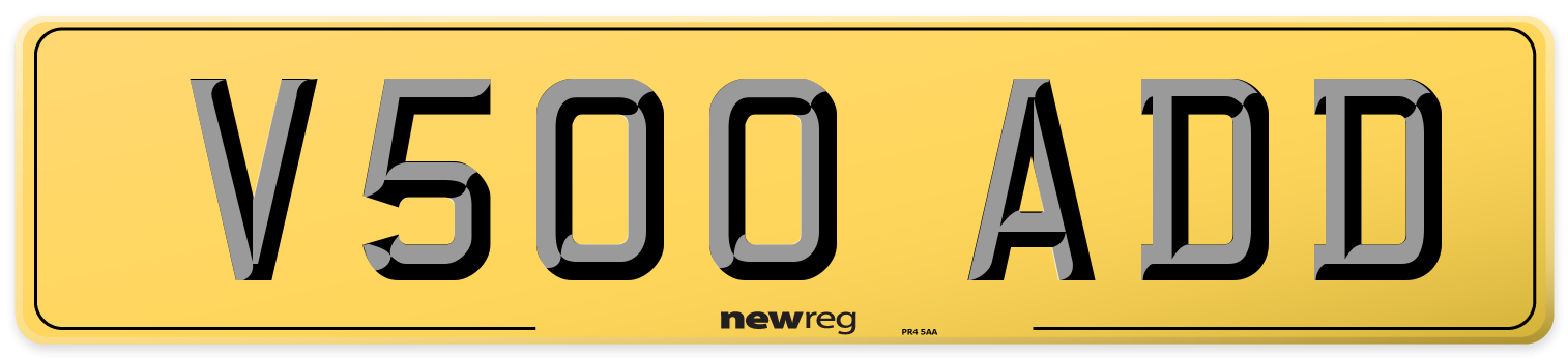V500 ADD Rear Number Plate