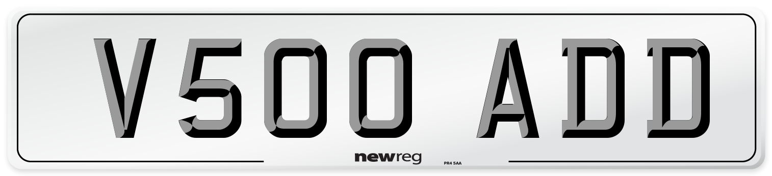 V500 ADD Front Number Plate