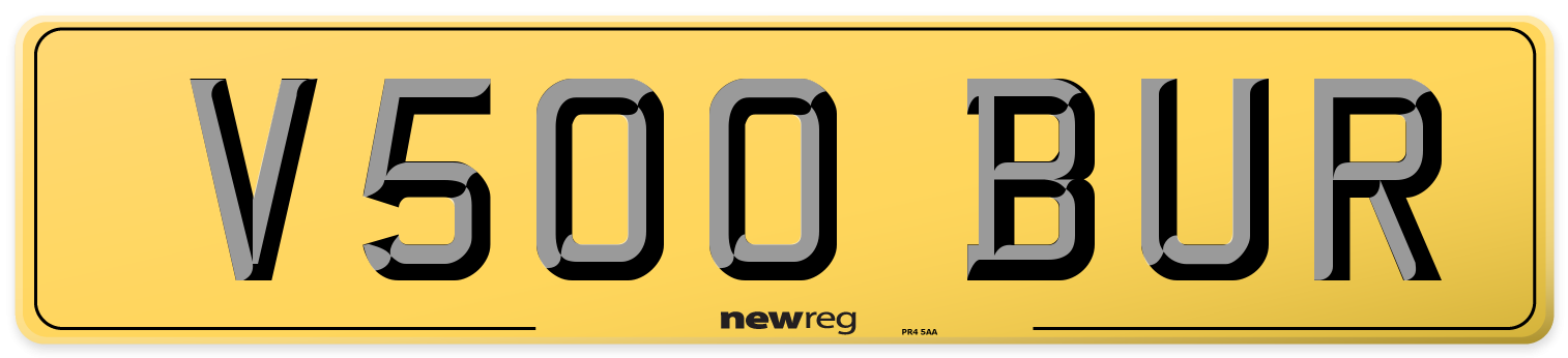 V500 BUR Rear Number Plate
