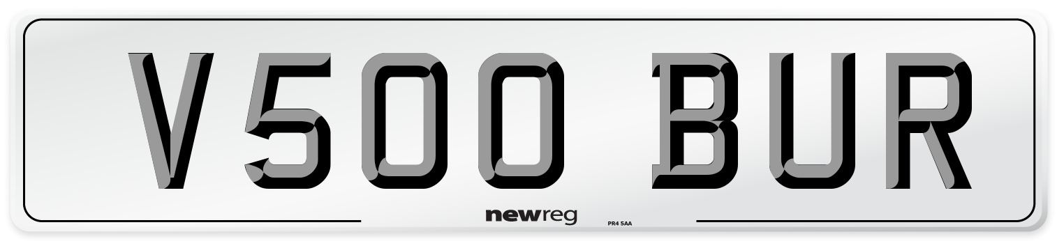 V500 BUR Front Number Plate