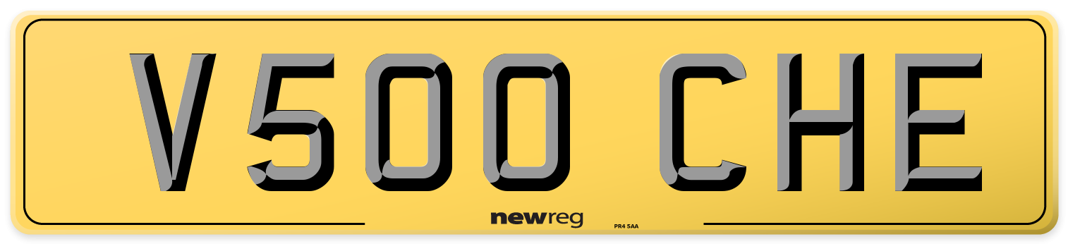 V500 CHE Rear Number Plate
