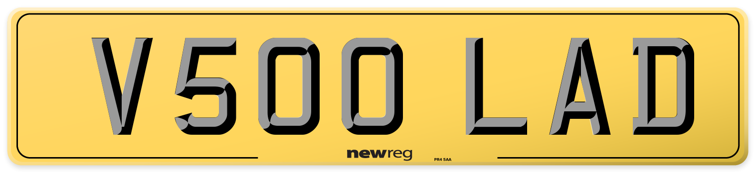 V500 LAD Rear Number Plate