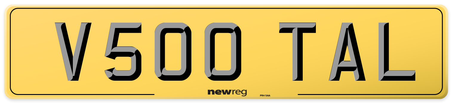 V500 TAL Rear Number Plate