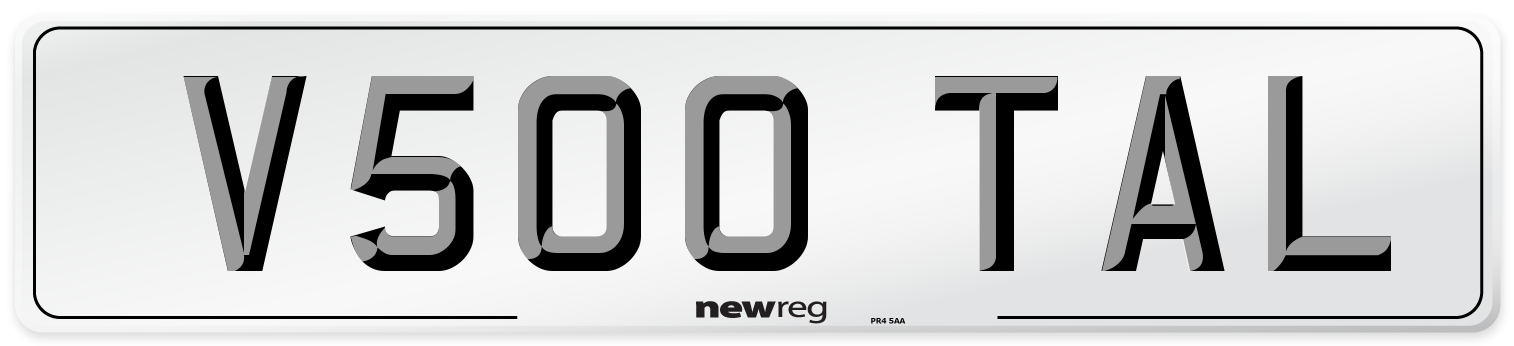 V500 TAL Front Number Plate