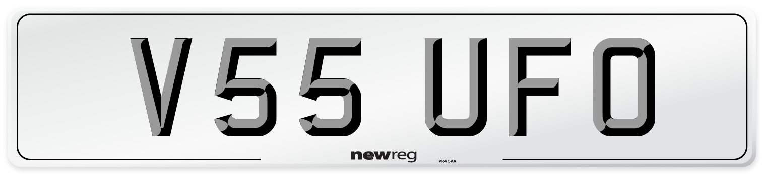 V55 UFO Front Number Plate