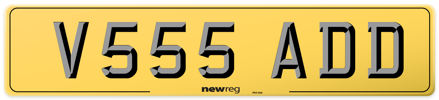 V555 ADD Rear Number Plate