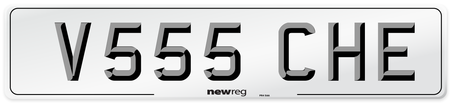 V555 CHE Front Number Plate