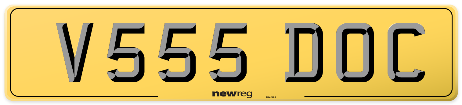 V555 DOC Rear Number Plate
