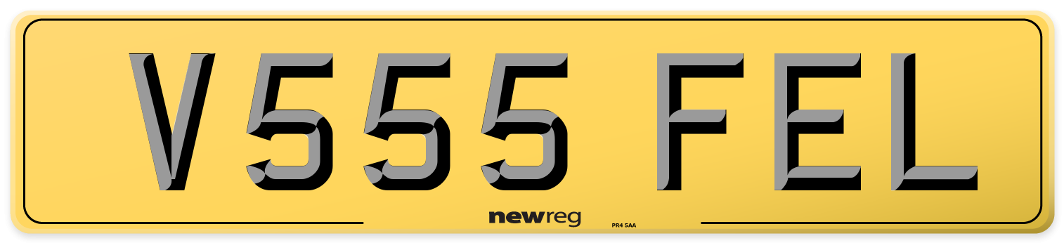 V555 FEL Rear Number Plate