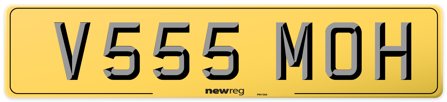 V555 MOH Rear Number Plate