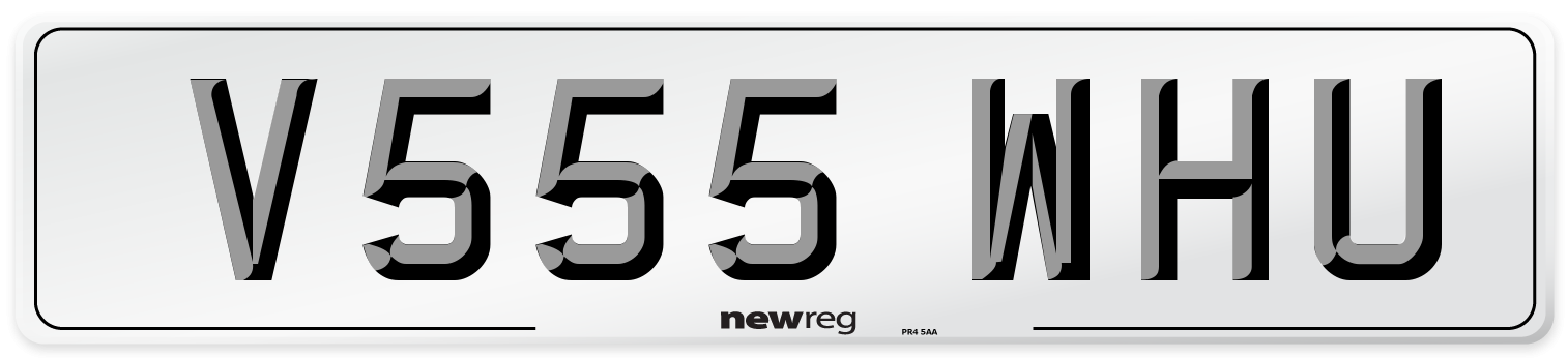 V555 WHU Front Number Plate