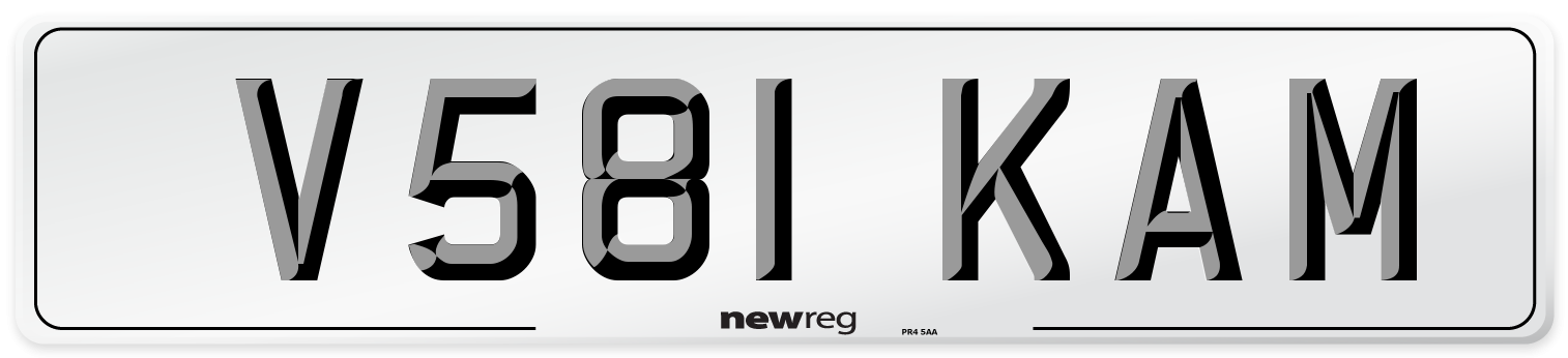 V581 KAM Front Number Plate